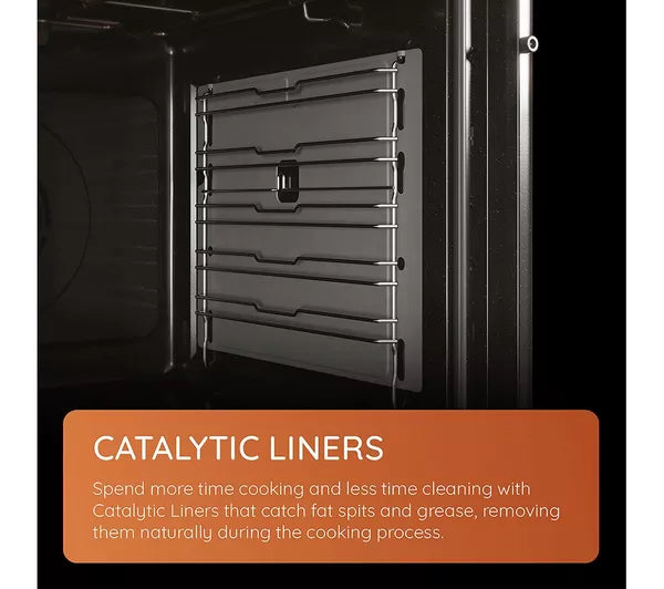 Hotpoint HTE5VCB 50cm Twin Cavity Electric Cooker - Black