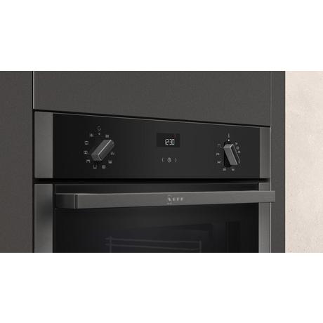 Neff B3ACE4HG0B 59.4cm Built In Electric Single Oven - Black with Graphite Trim