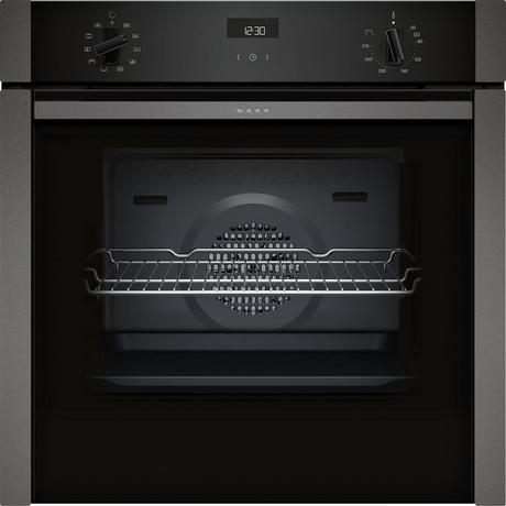 Neff B3ACE4HG0B 59.4cm Built In Electric Single Oven - Black with Graphite Trim