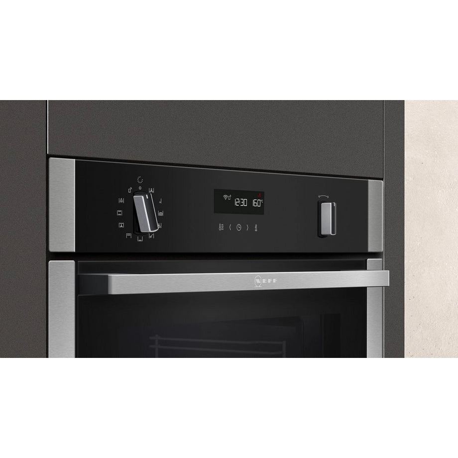 NEFF B6ACH7HH0B Slide & Hide 59.4cm Built In Electric Single Oven - Stainless Steel