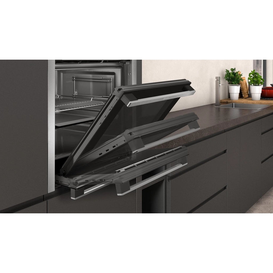 NEFF B6ACH7HH0B Slide & Hide 59.4cm Built In Electric Single Oven - Stainless Steel