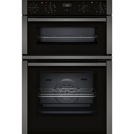 Neff U1ACE2HG0B 59.4cm Built In Electric Double Oven - Black with Graphite Trim