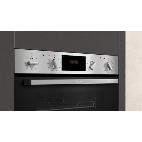 Neff U1GCC0AN0B 59.4cm Built In Electric Double Oven - Black & Steel