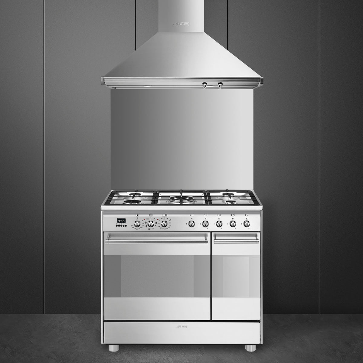 Smeg SCB92MX8 90cm Concert Dual Fuel Range Cooker - Stainless Steel