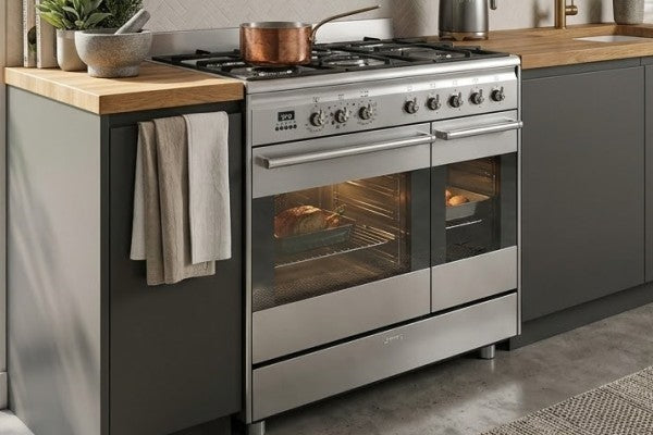 Smeg SCB92MX8 90cm Concert Dual Fuel Range Cooker - Stainless Steel