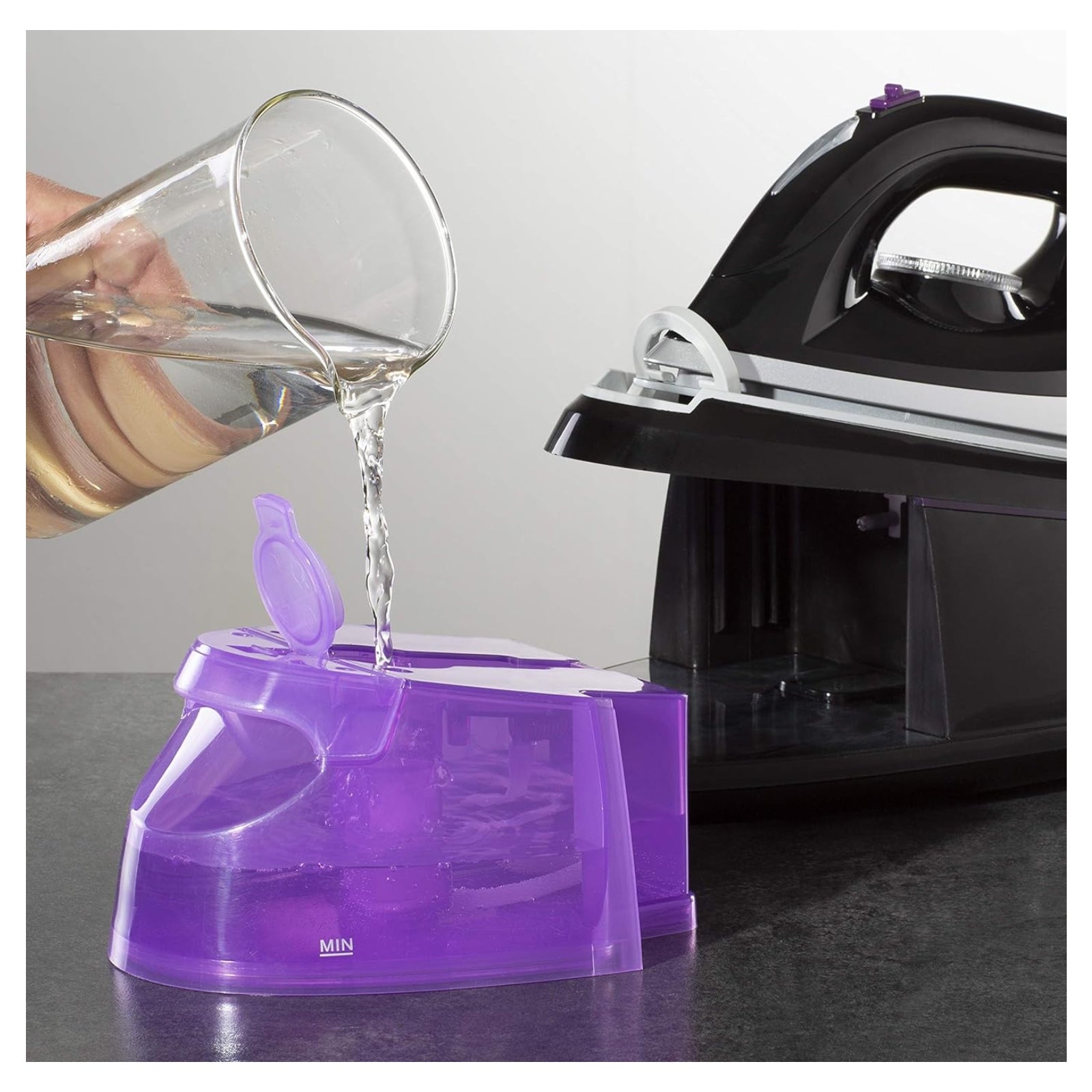 Daewoo SDA1589 Steam Generator Iron – Black & Purple