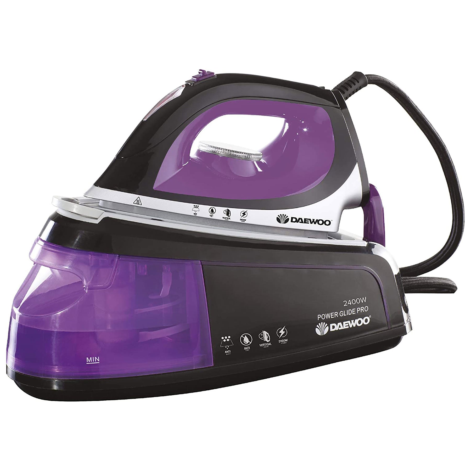Daewoo SDA1589 Steam Generator Iron – Black & Purple