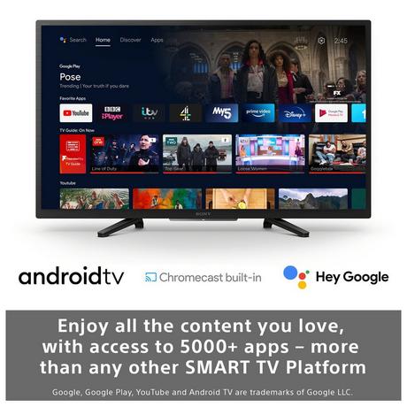Sony KD32W800P1U 32" HD Ready HDR LED TV with Google Assistant