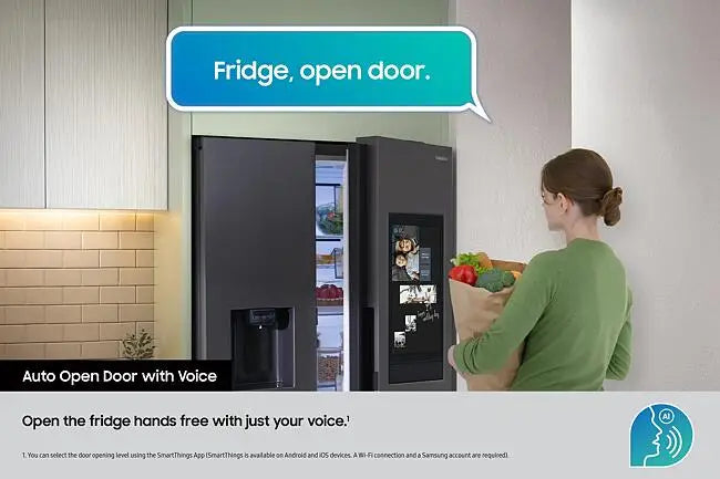 SAMSUNG Bespoke AI Family Hub RS90F66BEFEU American-Style Smart Fridge Freezer with On-device Bixby - Black
