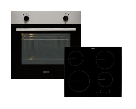 Zanussi ZPV2000BXA Built In Electric Single Oven and Ceramic Hob Pack - Stainless Steel / Black