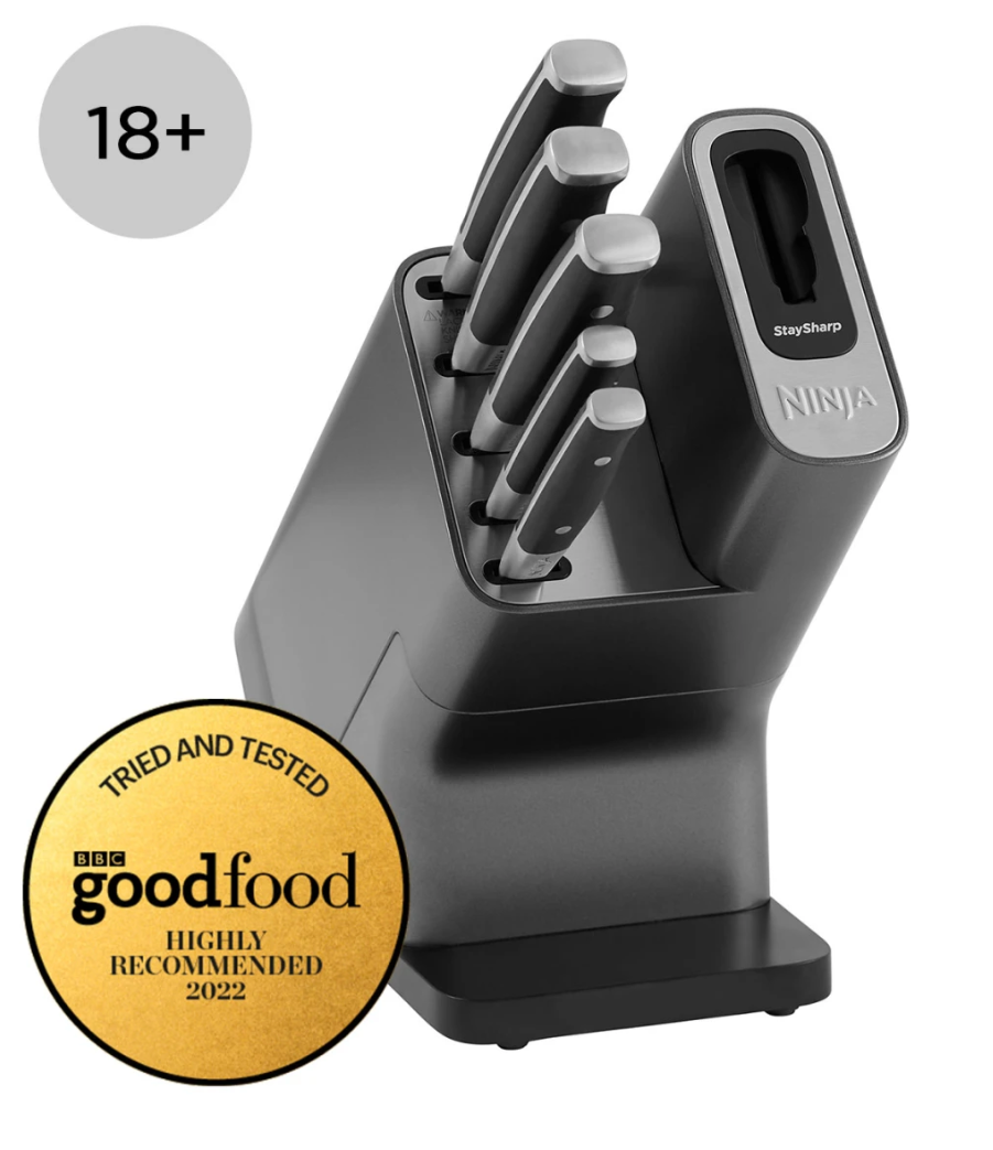 Ninja Foodi StaySharp Knife Block with Integrated Sharpener – 5-Piece Set K32005UK