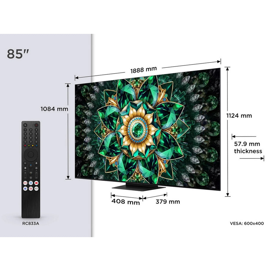 TCL 85Q7C-UK 85" 4K QD-Mini LED UHD Smart Google TV