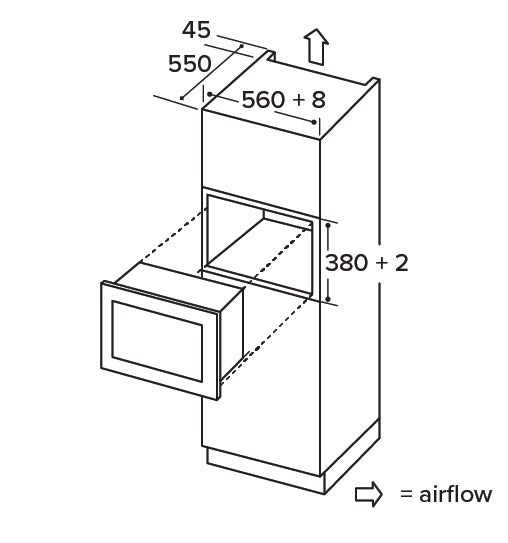 CDA VP400BL Built in Microwave - Black