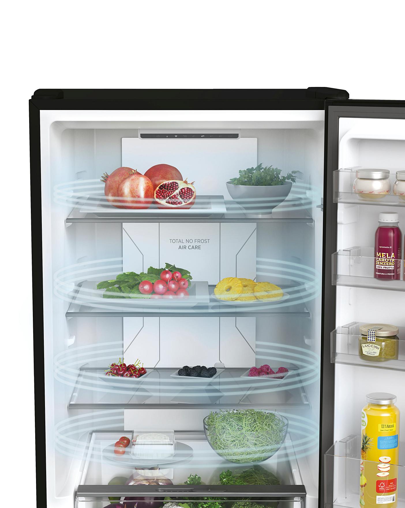 Hoover H0CE4T618EBK Frost Free Fridge Freezer-Matte Black