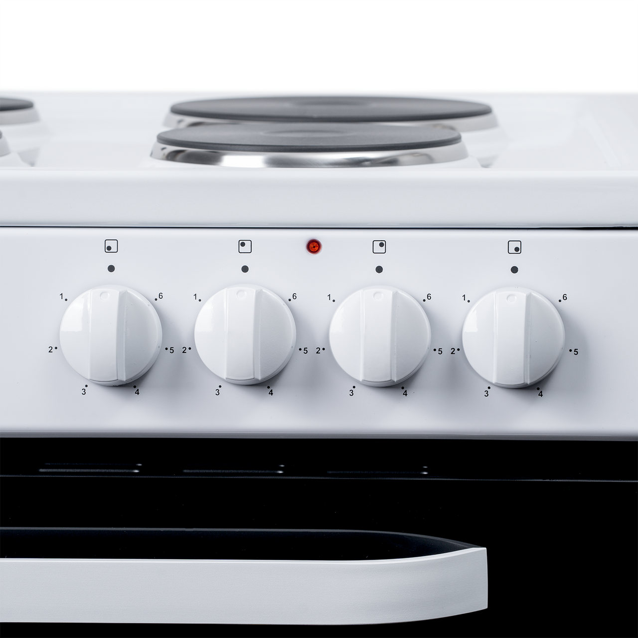 White 60cm Electric Cooker 4 Solid Plate Hob - SIA ESCA61W