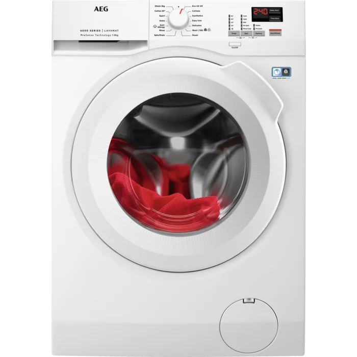 AEG L6FBK841B 6000 Series Washing Machine With Prosense 8Kg 1400Spin