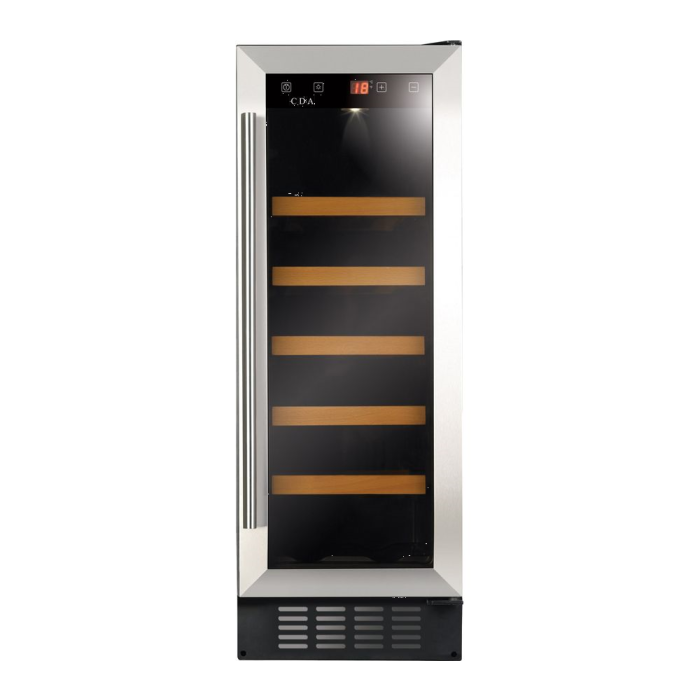 CDA 30cm wide  Freestanding Under Counter Wine Cooler-STAINLESS STEEL