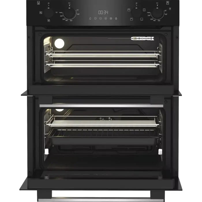 Hotpoint 72cm Built Under Double Fan Oven with Telescopic Shelf DUH 12G1 B
