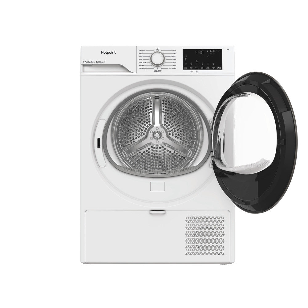 HOTPOINT HEAT PUMP TUMBLE DRYER:  8KG HHD D80 WW IRE **SUITABLE FOR GARAGE OR OUTBUILDING PRE ORDER**