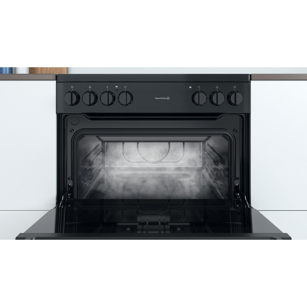 Indesit  60cm wide freestanding double oven cooker-  ID67V9KMB/UK