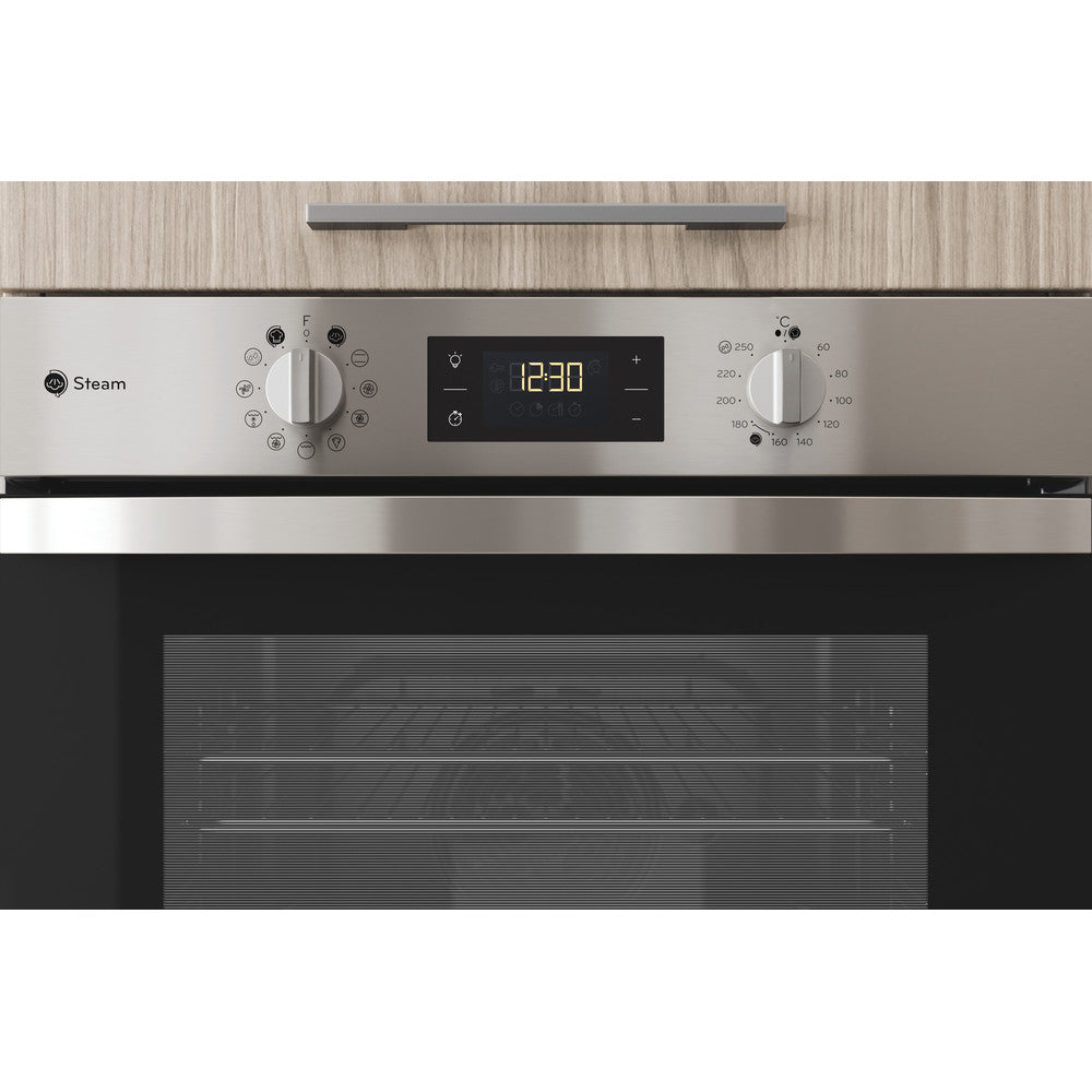 Indesit kfws3844hix built in single oven with steam