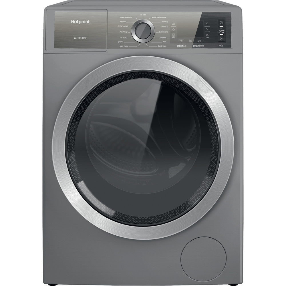 Hotpoint H8W946SB UK 9kg auto-dose Washing Machine - Silver