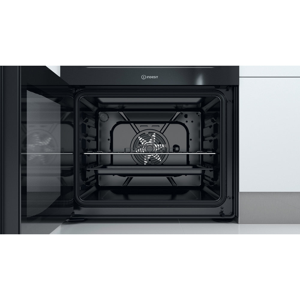 Indesit  60cm wide freestanding double oven cooker-  ID67V9KMB/UK