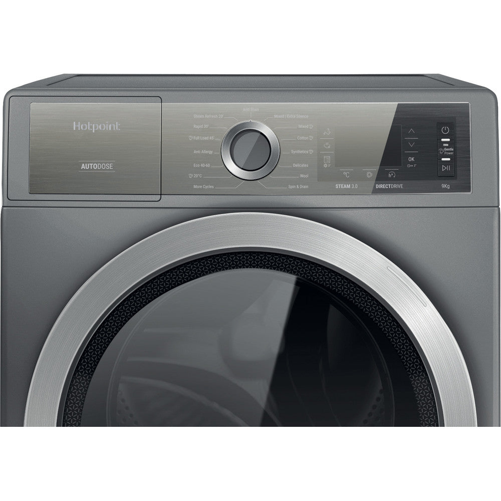 Hotpoint H8W946SB UK 9kg auto-dose Washing Machine - Silver