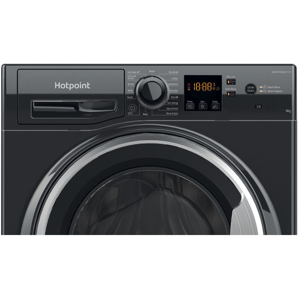Hotpoint NSWF945CBSUKN Black 9kg Freestanding Washing Machine