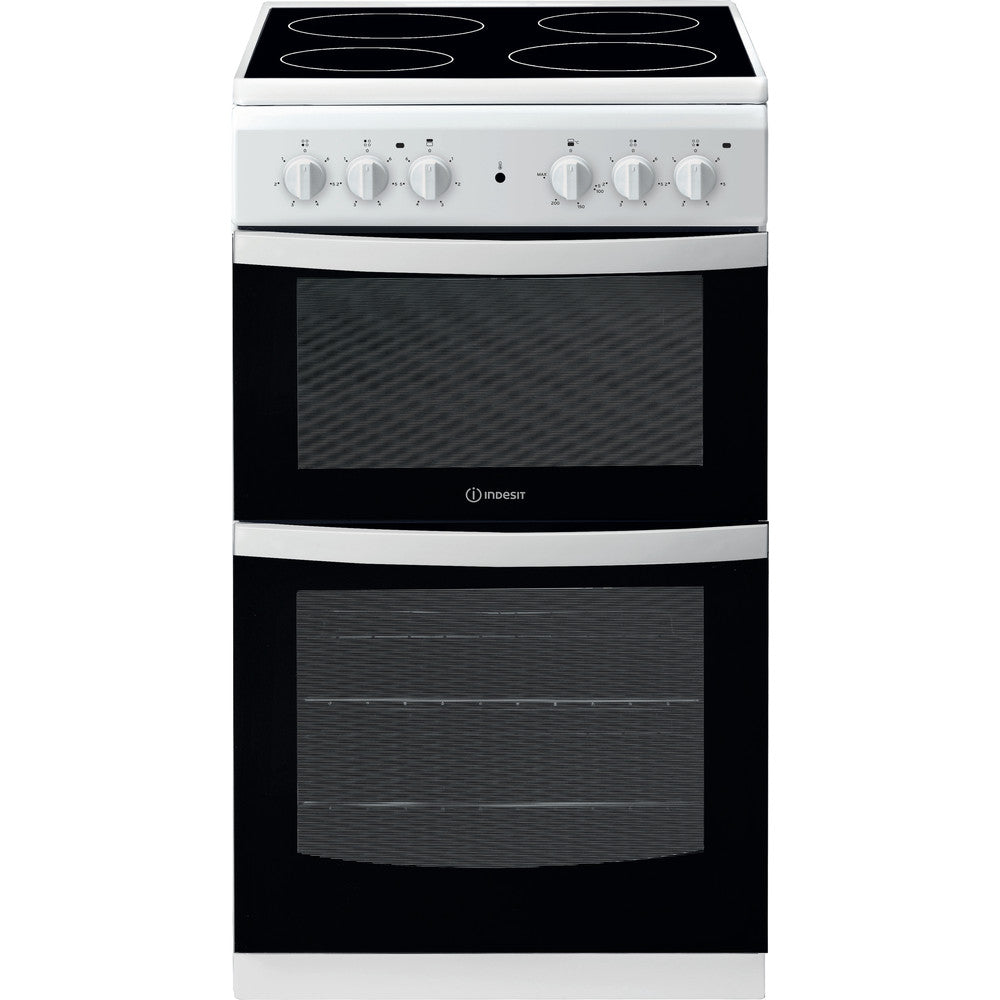 Indesit Electric freestanding double cooker: 50cm - ID5V92KMW/UK