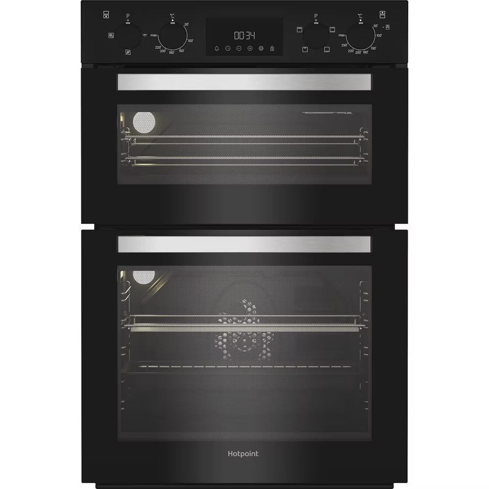 Hotpoint Built In Electric double Oven -  DIH10DB Black