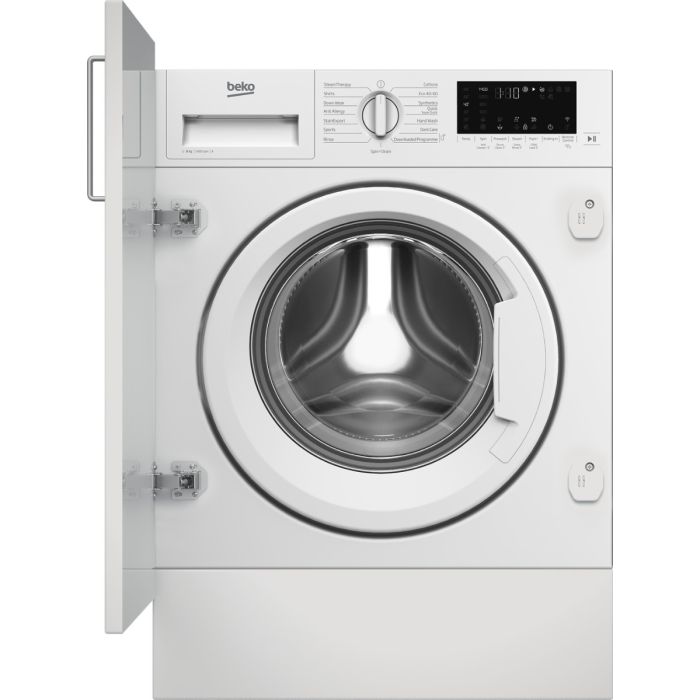 Beko WTIK74122 Integrated 7kg WiFi Connected Washing Machine with 1400 rpm - White