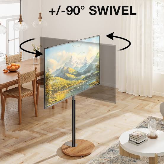 FSC Oak TTap Floor Pedestal TV stand with open shelving and modern design for supporting flat-screen televisions and media devices.