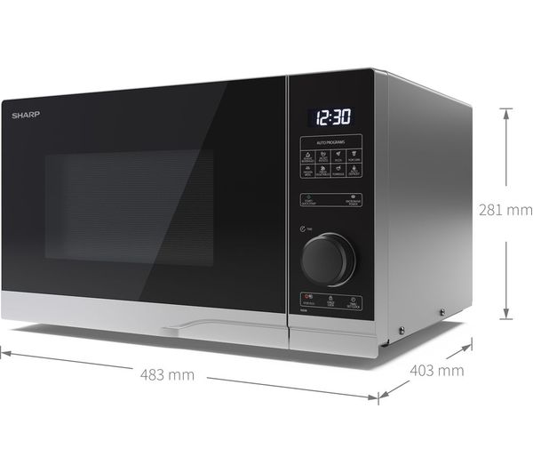 Sharp YC-PS254AU-S 25L Solo Microwave – Silver, 900W