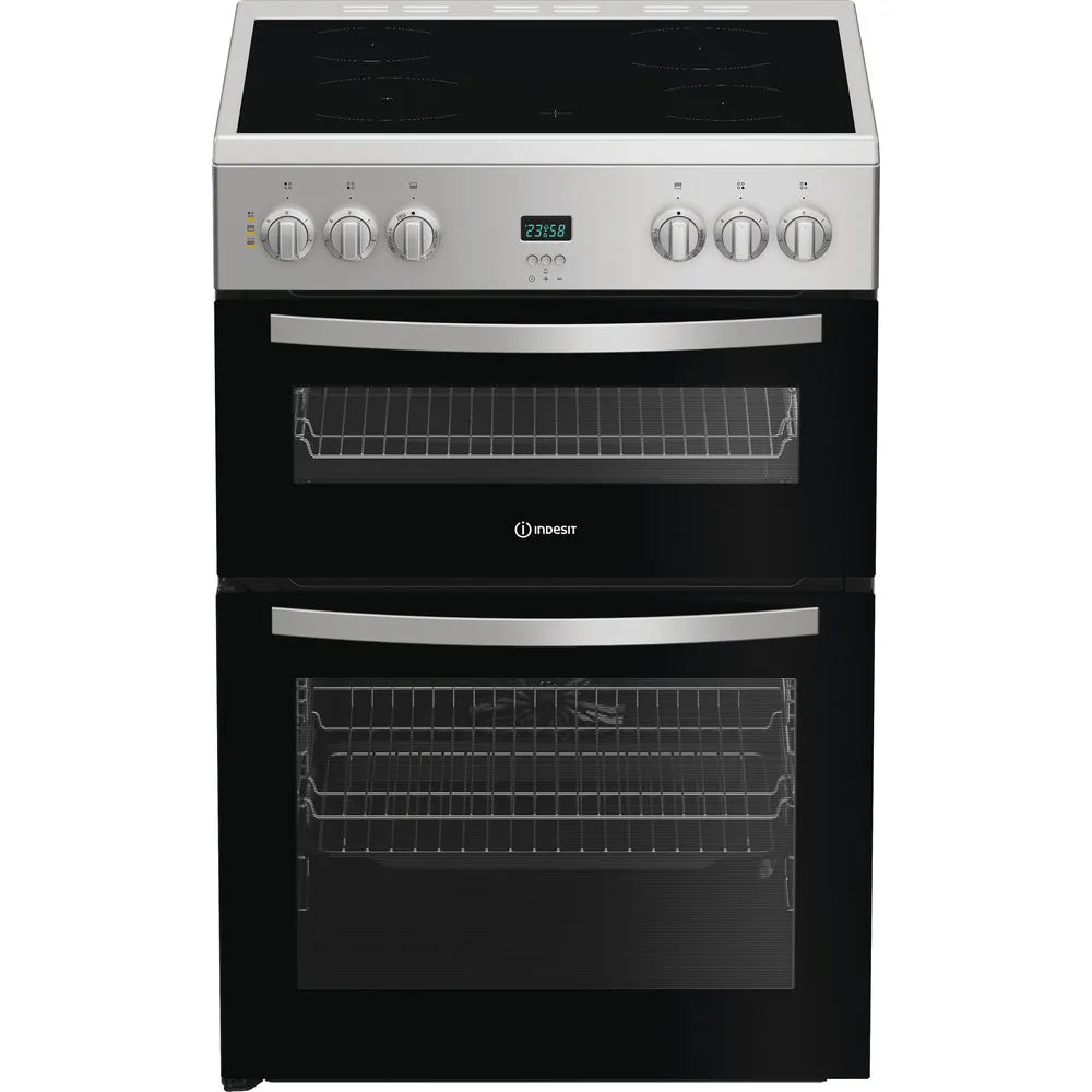 INDESIT IDE6VDCS1 60 cm Electric Ceramic Cooker - Silver