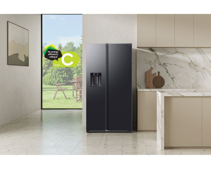 Samsung RS70F66KCFEU 91cm Side by Side American Fridge Freezer - Black