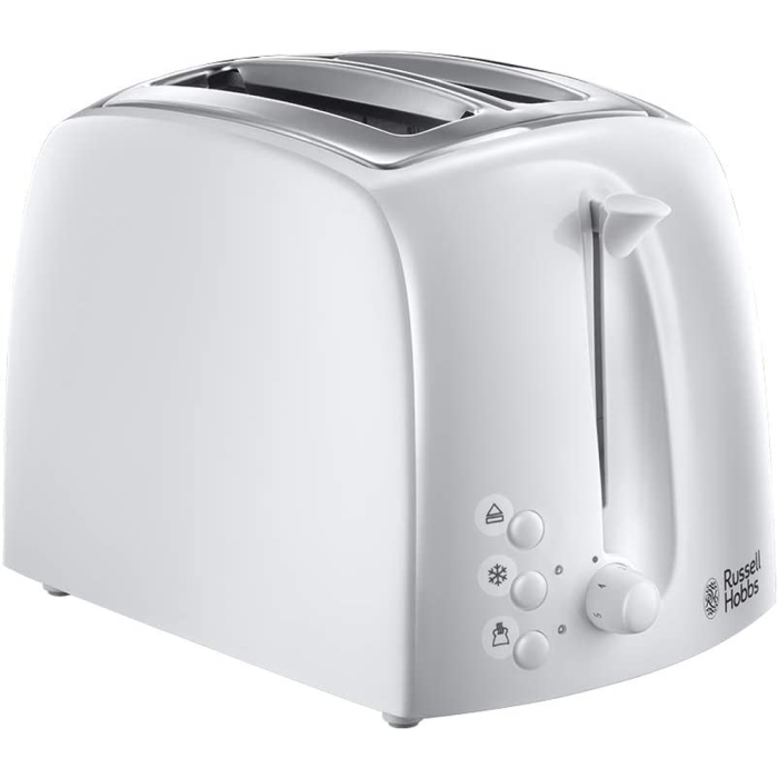 Russell Hobbs 21640 White 2 Slice Toaster – Textures Collection with Wide Slots