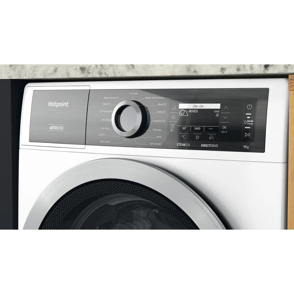 HOTPOINT Gentlepower H8W946WB 9 kg 1400 Spin Washing Machine - White