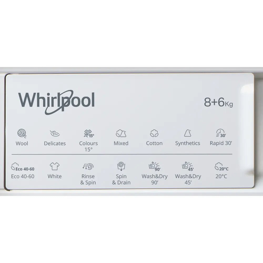 Whirlpool integrated washer dryer: 8,0kg - BI WDWG 861485 UK