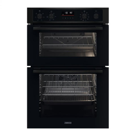 Zanussi Series 40 AirFry ZKCNA7KN Built In Electric Double Oven - Black