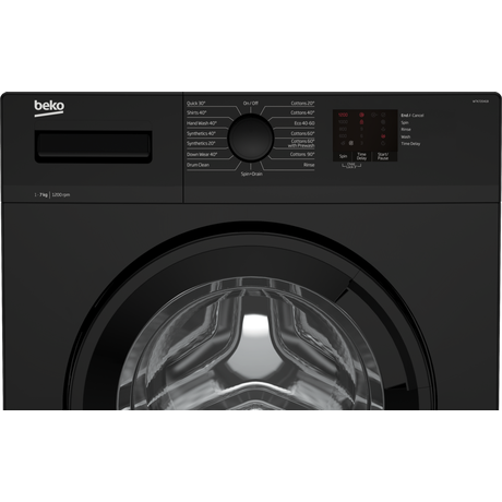 Beko WTK72041B 7kg 1200 Spin Washing Machine with Quick Programme - Black