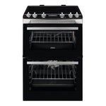 Zanussi ZCI66288XA 60cm Electric Double Oven - Black and Stainless Steel