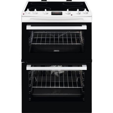 Zanussi ZCV66078WA 60cm Double Oven Electric Freestanding Cooker - White