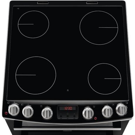 Zanussi ZCV66078XA 60cm Electric Double Oven with Ceramic Hob - Stainless Steel