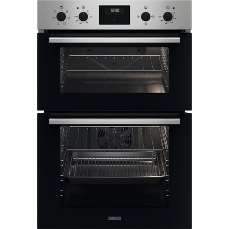 Zanussi ZKCXL3X1 56cm Built In Electric Double Oven - Stainless Steel