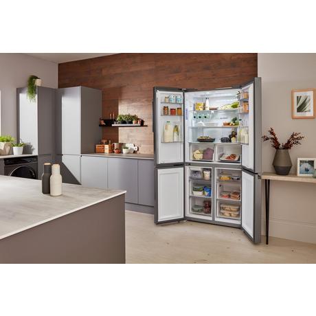 Haier HTF_520IP7 90.5cm Frost Free American Style Fridge Freezer - Platinum Inox