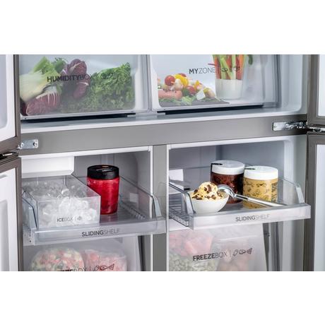 Haier HTF_520IP7 90.5cm Frost Free American Style Fridge Freezer - Platinum Inox