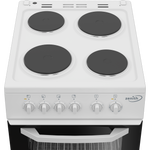 Zenith ZE503W 50cm Electric Single Oven with solid plate -White