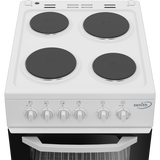 Zenith ZE503W 50cm Electric Single Oven with solid plate -White