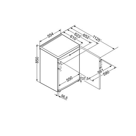 Liebherr TP1410 55cm Undercounter Larder Fridge - White